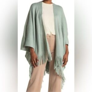 NWT Lauren Conrad Soft Woven One Size Jade/Celadon Green Fringe Blanket Wrap
